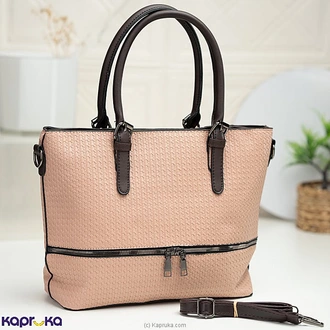 Textured Weave Tote Handbag Samon Pink  Online for none