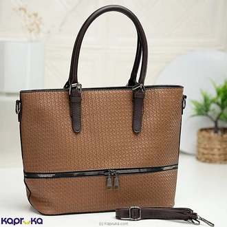 Textured Weave Tote Handbag Beige  Online for none