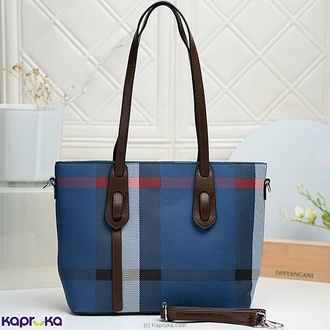 Urban Edge Checkered Tote Bag Blue Buy Fashion | Handbags | Shoes | Wallets and More at Kapruka Online for specialGifts
