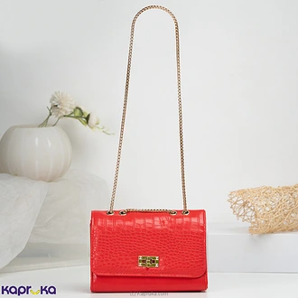 London Nights Croc Sling Fashion Handbag Red  Online for none