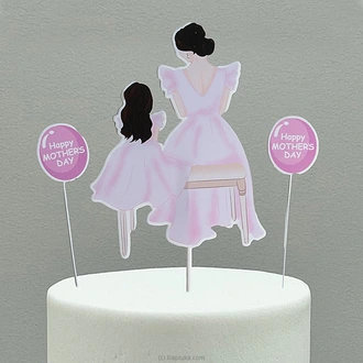 Mother And Daughter Cake Topper - Mother`s Day Pink Buy party Online for specialGifts