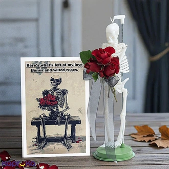 Here`s What`s Left Of My Love Skeleton Gift With 3 Red Roses - S  Online for none