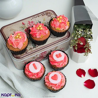 You`re My Cupcake, 6 Pcs Set With A Red Rose  Online for none
