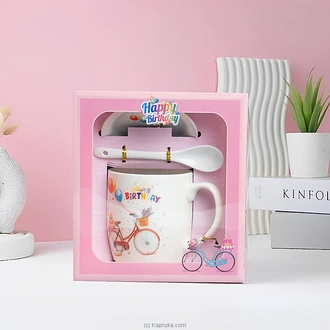 Happy Birthday Bicycle Mug Gift Set With Lavender Design - Inclu  Online for none