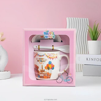 Happy Birthday Teddy Mug Gift Set With Spoon  Lid Buy Household Gift Items Online for specialGifts
