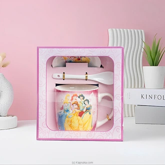 Pink Princess Mug Gift Set With Spoon Lid - 6 Princess Design  Online for none