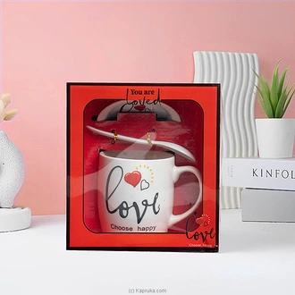 Choose Happy Ceramic Mug Gift Set With Spoon  Lid Buy Household Gift Items Online for specialGifts