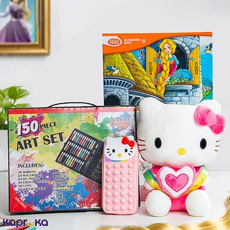 Hello Creativity Gift Set With Art Set, Drawing Book, Plush Toy,  Online for none