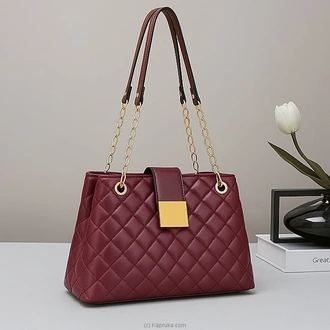 Vivian High Fashion Chain Shoulder Bag Maroon Buy Fashion | Handbags | Shoes | Wallets and More at Kapruka Online for specialGifts