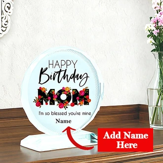 ``Happy Birthday MOM, I`m So Blessed`` Personalized Crystal Plaque Buy personalized gifts Online for specialGifts