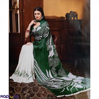 Emerald Garden Satin Silk Saree Buy Islandlux Online for specialGifts