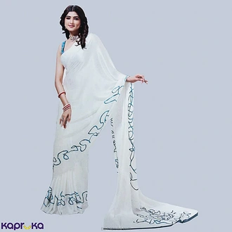 Elegant Satin Silk Saree With Navy Blue Linear Design Buy Islandlux Online for specialGifts