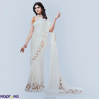 Elegant Satin Silk Saree With Brown Linear Design Buy Islandlux Online for specialGifts