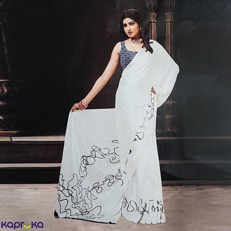 Elegant Satin Silk Saree With Ash Linear Design Buy Islandlux Online for specialGifts
