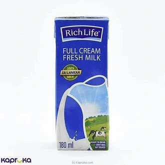 RichLife Full Cream Milk Tetra - 180ml Buy Online Grocery Online for specialGifts