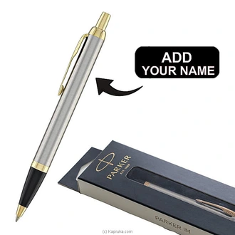 Engravable Parker IM Pen ~ Brushed Metal With Gold Trim Buy Best Sellers Online for specialGifts