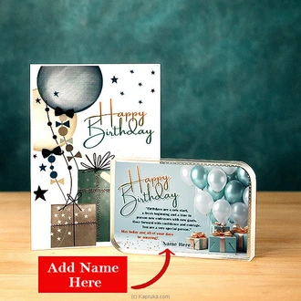 Personalized Happy Birthday Crystal Plaque And Greeting Card Buy personalized gifts Online for specialGifts