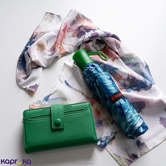 Chic All Weather Elegance Gift Set With A Rainco Umbrella, Classic Green Wallet And A Ladies Shawl Buy Fashion | Handbags | Shoes | Wallets and More at Kapruka Online for specialGifts