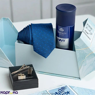 The Gentlemans Edge Gift Box With Tie, Tie Pin, Cufflink, Yardley Body Spray Buy Fashion | Handbags | Shoes | Wallets and More at Kapruka Online for specialGifts
