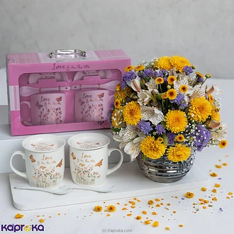 Romance  Radiance Duo With Chrysanthemum Flower Vase And Couple Mug Set Buy Best Sellers Online for specialGifts