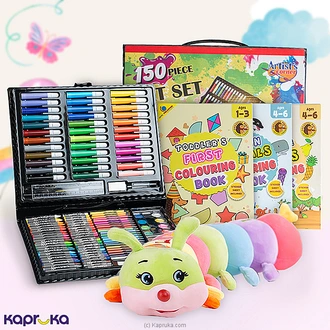 Creative Hands Mega Fun Pack With 150-Piece Art Set, Colouring Books, And Caterpillar Soft Toy Buy Kapruka Direct Imports Online for specialGifts