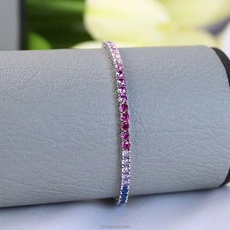 TASH GEM AND JEWELLERY SILVER LADIES BRACELET AMERICAN DIAMOND MULTICOLORED STONE TS-K101 Buy Tash gem and jewelry Online for specialGifts