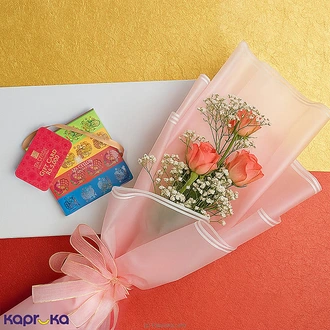 Rose Relaxation  Gift With Spa Ceylon Rs.5000 Voucher And 3 Pink Roses Buy Best Sellers Online for specialGifts