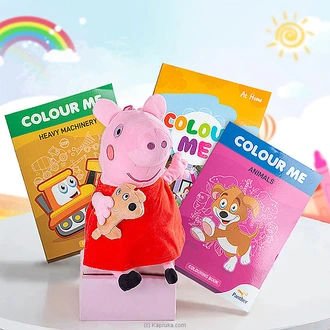 Peppa`s Colourful World Gift Set With Peppa Pig Plush And 3 Panther Color Me Books Buy Kapruka Online for specialGifts