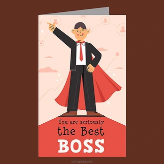 ``the Best Boss`` Greeting Card  Online for none