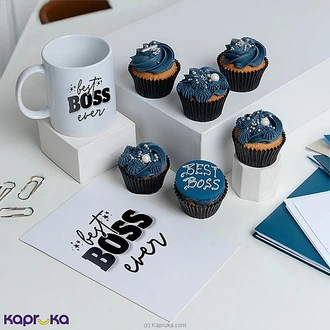 Best Boss Ever Cupcake Gift Set With 6 Cupcakes, Greeting Card A  Online for none
