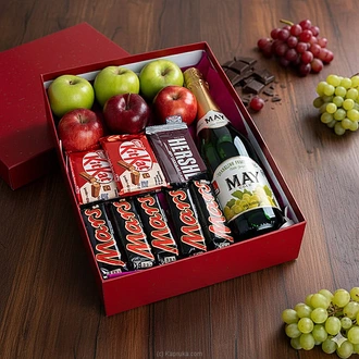 Chocolate Bliss New Year Gift With May Fruit Drink, Red Apples,  Online for none