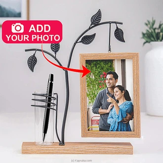 Rustic Tree-Shaped Desk Organizer With Photo Frame 4``x6`` Buy personalized gifts Online for specialGifts
