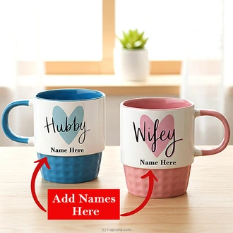 Personalized ``Hubby And Wifey`` Couple Mugs Buy personalized gifts Online for specialGifts