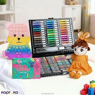 Creative Kids Bundle With A Doll, Art Set, Popit Bag, Sand Set, And Card Craft Set Buy combo gift pack Online for specialGifts