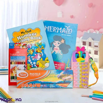 Ocean Dreams Learning  Art Bundle With Writing Book, Activity Book, Pastels, Pencils,  And Pencil Case Buy Kapruka Direct Imports Online for specialGifts