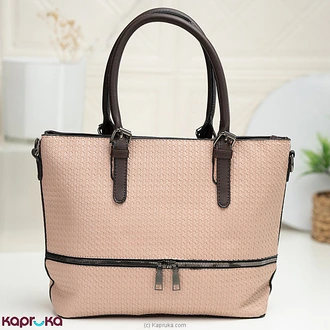 Textured Weave Tote Handbag Samon Beige Buy Fashion | Handbags | Shoes | Wallets and More at Kapruka Online for specialGifts
