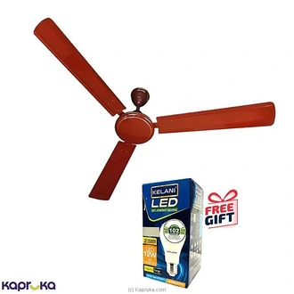 Kelani Ceiling Fan - Brown (Manufactured By Havells) - KEL-25FANBZZNZ + Free Energy Saving LED Bulb Buy Online Electronics and Appliances Online for specialGifts