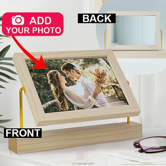 Rotating Reversible Photo Frame With Mirror 5``x7`` (Wood Finish) Buy personalized gifts Online for specialGifts