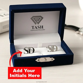 Personalized Silver Monogram Cufflinks Buy Tash gem and jewelry Online for specialGifts