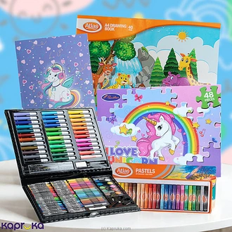 Unicorn Fantasy Art  Puzzle Collection With Art Set, Puzzle, Notebook, Pastels, And Drawing Book Buy Kapruka Direct Imports Online for specialGifts