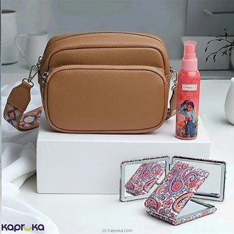 Sweet Kiss Essentials Set With Kiss Cologne, Crossbody Bag, And Hand Mirror Everything You Need To Slay Your Day - In The Prettiest Pink Buy Fashion | Handbags | Shoes | Wallets and More at Kapruka Online for specialGifts