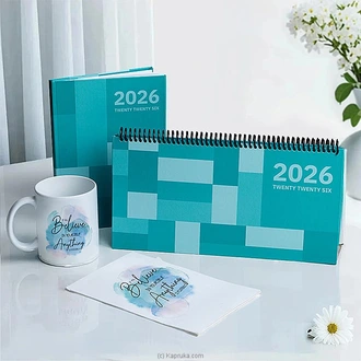 Tranquil Teal 2026 Stationery  Gift Set With Calendar, Notebook, Mug, And Card Buy Kapruka Direct Imports Online for specialGifts