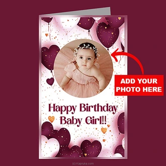 Customized ``Happy Birthday Baby Girl`` Greeting Card Buy personalized gifts Online for specialGifts