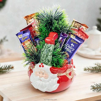 Ceramic Santa Pot With Imported Chocolates  Online for none