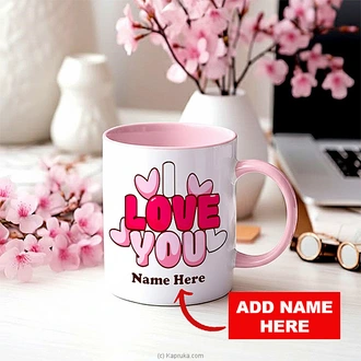 Personalized ``I Love You`` Pink Valentine Mug Buy personalized gifts Online for specialGifts