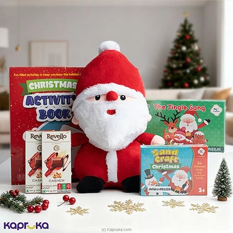 Christmas Joy Bundle - Santa Soft Toy, Revello Cashew Chocolate,  Online for none