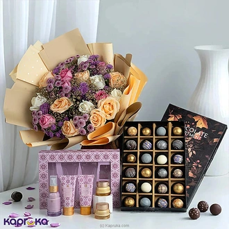 Luxe Rose Serenity Gift Collection With Kapruka Chocolate, Peach  Online for none