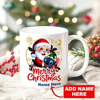 Personalized Santa And Stitch ``merry Christmas`` Mug  Online for none