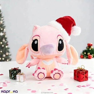 Stitch Angel Plush Toy With Christmas Hat - 10 Inches  Online for none