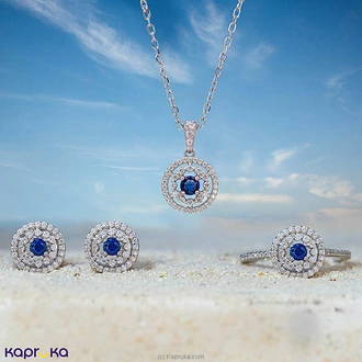 Chamathka Ocean Mist Blue Sapphire In Sterling Silver Jewelry Set Buy Chamathka Jewelry Online for specialGifts